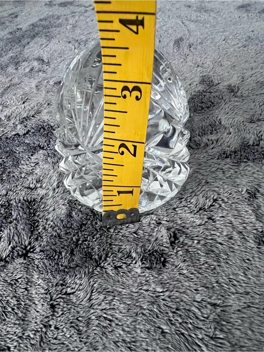 Vintage Heavy Cut Crystal Starburst Fan Design Paperweight
